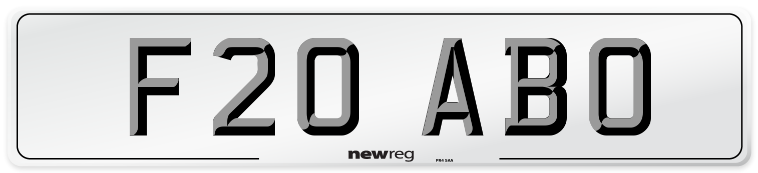 F20 ABO Number Plate from New Reg